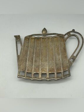 Godinger Trivet Wall Hanging Tea Pot Silver-plated 1992 Saks Fifth GVC